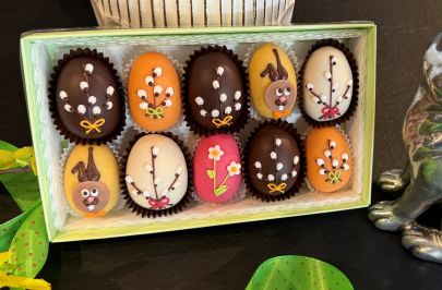 Handmade nougat and marzipan Easter eggs 10 pieces
