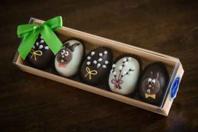 Handmade nougat Easter eggs