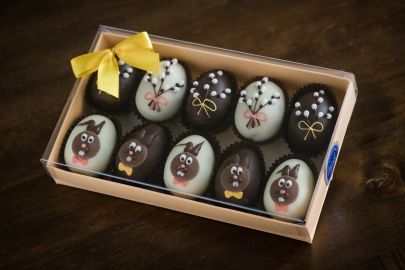 Handmade nougat Easter eggs